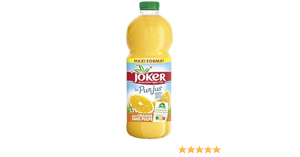 Joker Pur Jus D Orange Sans Pulpe 1 5l Lot De 4 Amazon Fr Epicerie
