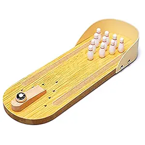 Parteet Wooden Bowling Ball Game Indoor Toy Set for Kids