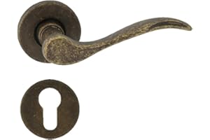 Domino Venus-R M75 - Set maniglia per porta in bronzo anticato, per ufficio