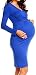 Happy Mama Women's Maternity Nursing Pencil Long Sleeve Dress 6801p (Royal Blue, UK 14, 285 (6801) ROYAL BLUE XL UK 14 )