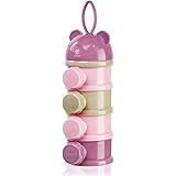 Vicloon Dosatore per Latte in Polvere, Dispenser di Latte in Polvere con 4 Scomparti e Apertura Laterale, Impilabile Contenit