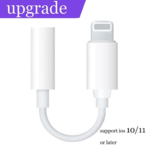 lightning Jack Adapter,Lightning to 3.5 mm Jack Adapter &amp; Lightning Port to 3.5 mm AUX Female Audio Jack Headphone Cable Adapter for iPhone 7/7 Plus iPhone 8/8 Plus iPhone X,Lightning Connector to 3.5mm AUX Audio Jack Earphone Extender Jack Stereo Dual Lightning Adapter &amp; Splitter for iPod/iPad,Female Audio Jack Earphone convertor-Support IOS 11.2 or Later -(white)
