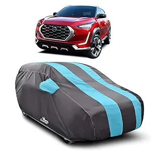 AASHA TRADING Water Resistant - dust Proof - car Body Cover for Compatible with Nissan Magnite car Cover - Water Resistant UV Proof - car Body Cover (Sky Blue with Mirror)