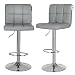Produktbild SONGMICS 2er-Set Barhocker Barstuhl mit Lehne und robustem Standfuß Ø41 cm stufenlose höhenverstellung Kunstleder Grau LJB64GUK