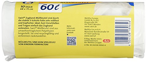 Swirl Müllbeutel mit elastischem Zugband, 10 Stück - 2