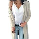 iHENGH Vorweihnachtliche Karnevalsaktion Damen Winter Warm Bequem Mantel Lässig Mode Frauen Lose Lange Hülsen Feste Taschen strickten Langen Pullover Jacke übersteigt Bluse(Beige,XL)