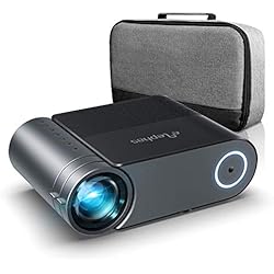Vidéoprojecteur, ELEPHAS Videoprojecteur 4600 Lumens Mini Projecteur Vidéo Soutien 1080P Rétroprojecteur Full HD LED Portable Multimédia Home Cinéma Compatible VGA HDMI AV USB