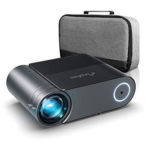 Vidéoprojecteur, ELEPHAS Videoprojecteur 4600 Lumens Mini Projecteur Vidéo Soutien 1080P Rétroprojecteur Full HD LED Portable Multimédia Home Cinéma Compatible VGA HDMI AV USB