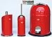 Produktbild Wesco 3er Bad-Set rot mit 40 Müllbeutel, Single Master 9-Liter-Mülleimer + Toilettenbürste + Rollenhalter