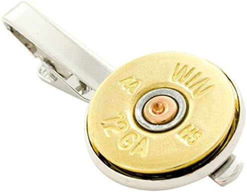 Cobrabraid Once-Fired Real Bullet Tie Bar, Brass, 12-Gauge