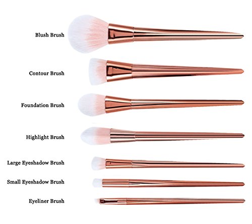 CINEEN 7pcs Make Up Pinsel Set Schminke Bürsten Kit Gesichts Puder Kontur Foundation Concealer Eyeliner - 7