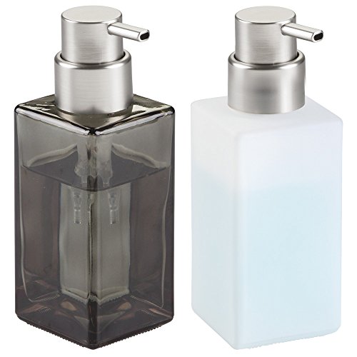 InterDesign 70564EU Casilla Schaumseifenspender aus Glas für Küche, Badezimmer, mattiert/gebürstet, 7.4676 x 6.8326 x 18.8214 cm - 6
