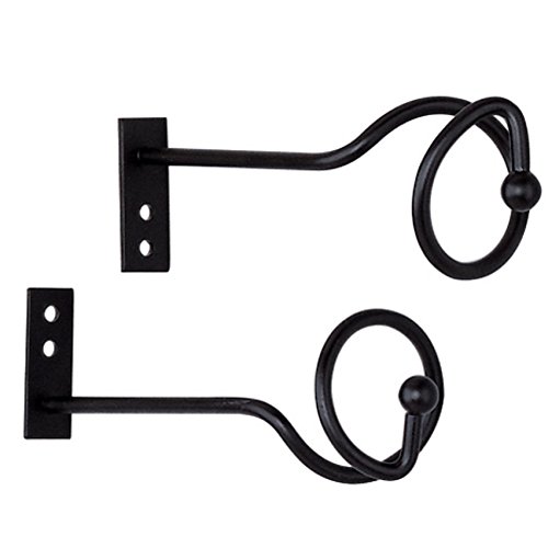 Black Voile Swag Creator Scarf Holder Pair
