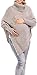 Happy Mama Women's Maternity Cable Chunky Knit Poncho Sweater Jumper Wrap 312p (Grey, ONE SIZE UK 8/10/12)