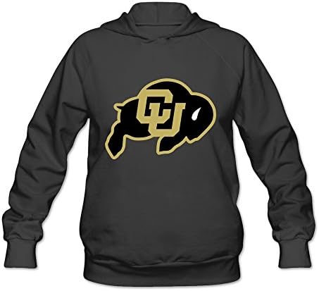 Ambom White Colorado Buffaloes 100% Cotton Hoodies For Female -  Black - 