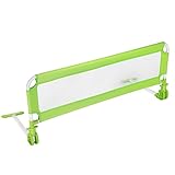 Netzgewebe für Durchsicht TecTake Kinder Bettgitter Bettschutzgitter 102cm -diverse Farben- (Grün)