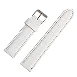 Dasongff Mode Mann Frauen Lederarmband Armband Uhrenarmband 20mm Leder Ersatz-Armbanduhr Uhren Zubehör Watch Band (Weiß)