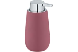 ‎WENKO Wenko Dozownik mydła Badi Altrosa ceramika, mydło w płynie, dozownik płynu do mycia naczyń, 0,32 l, różowy, 9,5 x 16 x 8 cm