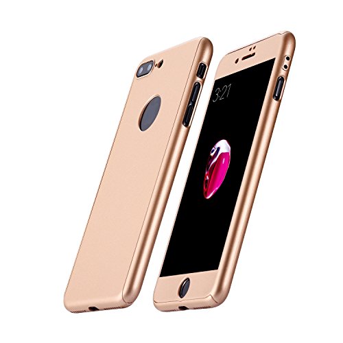Dreamer-Z Funda de m  vil Iphone7 360 grados paquete s  lido con un agujero para Iphone 7 Oro