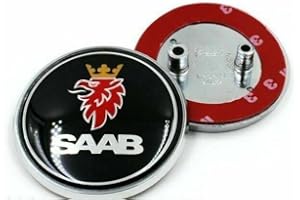 East Coast Autos - SAAB Black Logo Front & Rear Badge Set 68mm