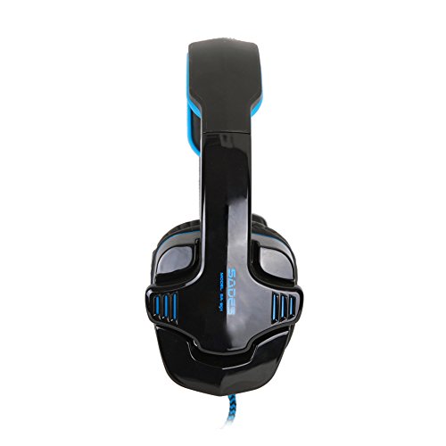 SADES SA901 7 1 de sonido envolvente est  reo Pro USB PC Gaming Auriculares Cinta de cabeza de los auriculares con micr  fono Deep Bass Over-the-Ear control de volumen para jugadores de PC  Azul 