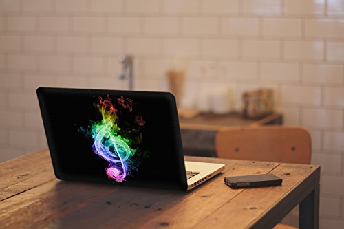 Abstrakt 10038, Musik-Note, Skin-Aufkleber Folie Sticker Laptop Vinyl Designfolie Decal mit Ledernachbildung Laminat und Farbig Design für Laptop 17″ - 3