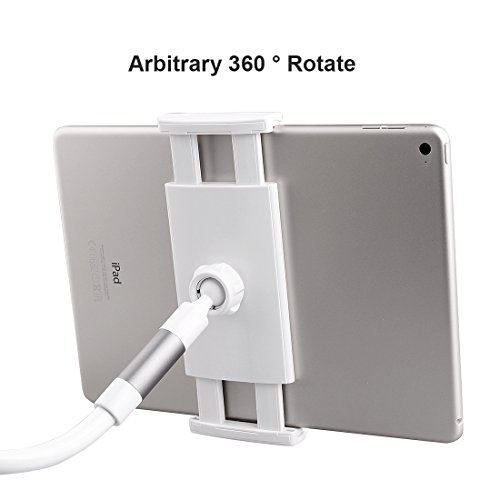 ACTOPP iPad Halterung Mehrfunktional Abnehmbar iPad Halter Ständer mit 120cm Schwanenhals 360 Drehen Tablet Halterung Kindle Halterung Handyhalter Handy Halterung Tablet Halter - 4