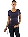 PattyBoutik Mama Cowl Neck Short Sleeve Drawstring Tunic Maternity Knit Top, Size XL