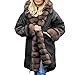 Produktbild Luckycat Damen Wärmemantel Sweatjacke Faux Pelz Jacke Parka Kapuzen Mantel Fishtail Lange Hülsen Partei Formaler eleganter Mantel