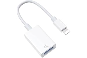 Kitbox Adaptador Lightning a USB Cable OTG de iOS Adaptador USB 3.0 Hembra to Lightning Cámara Adaptadores para iPhone 15/14/13/12, para iPad,Unidad Flash USB, Tarjetas SD, Teclado, Ratón etc