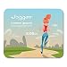 Produktbild Mauspads, Trainer, Frau, Laufen mit Fitness-Tracker am Handgelenk, Mädchen Laufen, Joggen im Park, Outdoor, Training, flach, Mauspad für Notebooks, Desktop-Computer Matten 7,2 x 22,7 cm