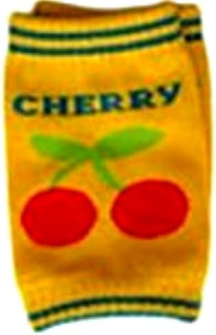 Dojore Pair of Baby Crawling Safety Knee Protection Pads - Children and Kids Leg Warmers Socks (Cherry)