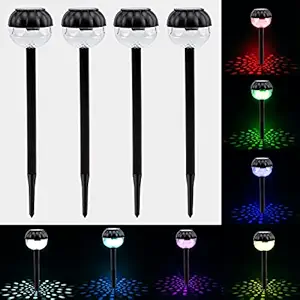 Homehop Solar Lights for Home Garden LED Outdoor Decoration Lamps Waterproof Path Lights (RGB/White,Pack of 4)