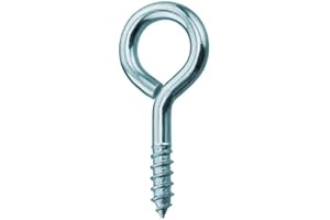 FIXTE Zinc Plated Steel Screw In Eyes, 40 mm (1.1/2 inch) - Pack of 25