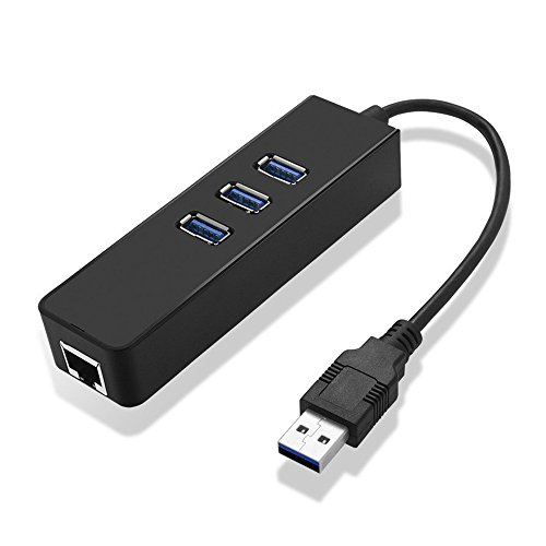 Top-Longer Hub Ethernet 3 Puertos USB 3.0 + 1 Puerto RJ45 1000 Gigabit Ethernet Compatible con las Sistemas de Windows10, 8.1, 8, 7, XP, Vista, Mac OS X, Linux, Chrome OS