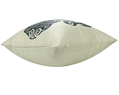 Luxbon 2x Schwarz und Beige Totenkopf Schädel Leinen Kissenbezug Pillowcase Auto Haus Halloween Deko 45 x 45 cm - 5