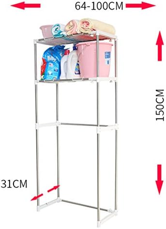 Washing Machine Rack Adjustable Toilet Rack Commodity shelf Bathroom Laundry Rack Double Layers