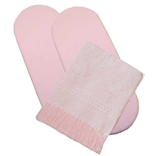 BabyPrem Baby 2 Moses Bassinet Fitted Sheets & Heart Blanket 67 x 30cm PINK