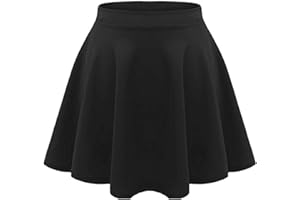 SXME MIGHT SAY Kids Girls School Skirt Children High Waisted in Flared Summer Skater Mini Skirt Solid Basic Dance Skirt for Any Occasions New Age 5 6 7 8 9 10 11 12 13 Years