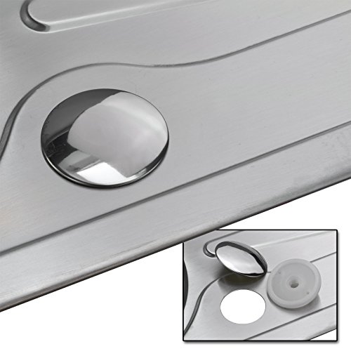 Stabilo-Sanitaer Einbauspüle aus hochwertigem Edelstahl, eckiges Spülbecken mit kleiner Abtropffläche links, Waschbecken Ablaufsieb mit integriertem Ablauf-Stopp - 4