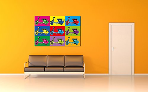 Fototapete, Bildtapete, VESPARAMA, Pop-Art-Tapete, bunte Vespa-Roller als Poster Kunstbild, 115x175cm, 1-teilig, gestochen scharfe XXL-Ansicht verfügbar. - 2