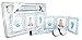New Baby Boy Christening Gift 4 Piece Keepsake Set, First Curl and Tooth Box, Hand and Footprint Prints Kit, White Blue