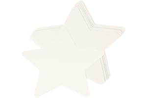 sourcing map 100 Pcs Star Cutouts, 3.9 x 3.9 Inch Star Shaped Paper Cards for DIY Projects, White