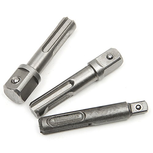 Fortag 3 tlg Stecknuss Akkuschrauber Stecknuss Steckschlüssel Nuss Adapterset Bohrfutter Adapter Satz Vierkant-Adapter für SDS 1/4 3/8 1/2 - 6