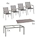Produktbild Stern Gartenmöbel Set Top 6-teilig Stapelsessel und Tischgestell aus Aluminium mit Silverstar Tischplatte im Dekor Tundra