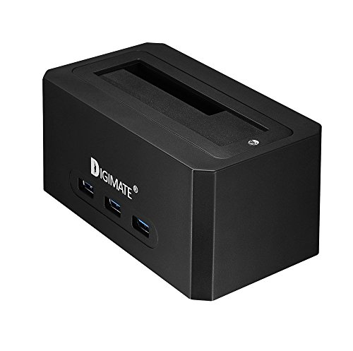 Digimate® DM-13UH USB 3.0 HDD Dockingstation | mit 3 x USB 3.0 HUBs (Anschlüssen) | externe Festplatten-Dockingstation für 2,5 / 3,5 Zoll SSD HDD SATA I/II/III inklusive | USB3.0 Kabel mit 12V 2A Netzteil (für PC / Notebook / Mac, SATA3 bis zu 6TB) - 3