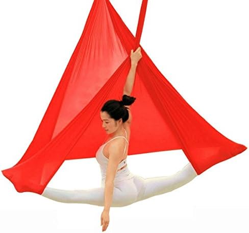 Elastic Aerial Yoga Flying Swing Belt Springy Midair Inversion Sling Anti-gravity Hammock Inversion Yoga Fitness Swing Aerial Pilates Flying Yoga Hammock 5M *2.8M Max 00KG (Orange)
