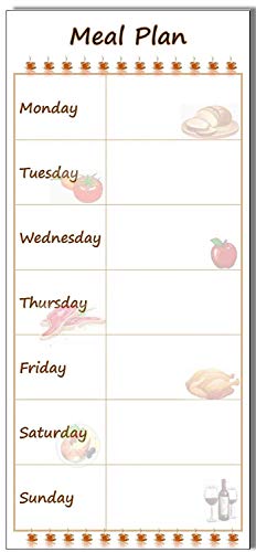 Bloc de notas magnético con diseño de plan de comidas en el frigorífico A Food to Shop - Planificador de dietas con menú magnético semanal, herramienta de planificación diaria para cocina, 60 páginas