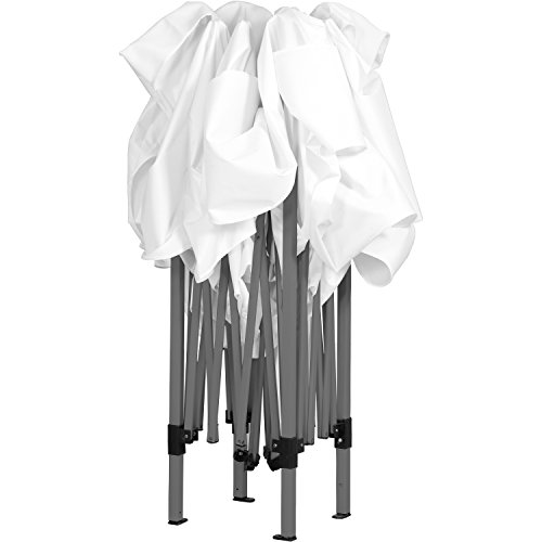 Faltpavillon 3×3 m mit 2 Seitenteilen, WASSERDICHT, Farben wählbar, inkl. Tragetasche + Zubehör, versiegelte Nähte, DIN ISO zertifiziert, Weiß Champagner Blau Grün Burgund Rot Anthrazit Schwarz - 4