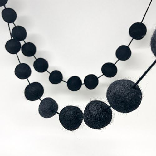 Halloween Felt Ball Pom Garland in Black Magic By Stone and Co
